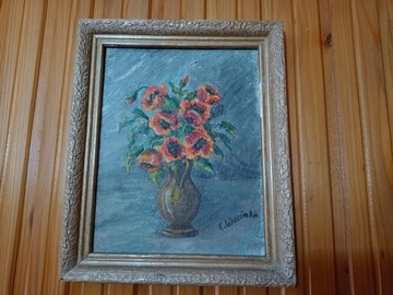 Obraz 26x21 cm wazon z kwiatami