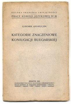Kategorie znaczeniowe koniugacji bułgarskiej 1938