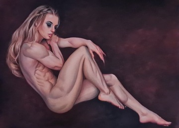 Eleonora, akt, pastele 70x100 cm papier Prisma