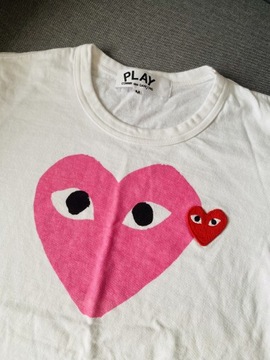 Comme des garcons Play Tshirt M serce logo różowe