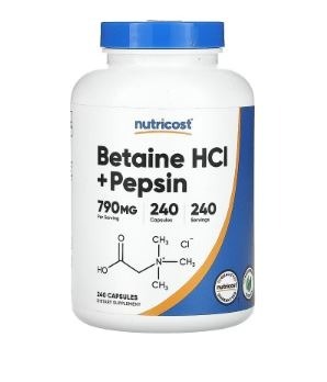 Nutricost Betaina HCL + pepsyna 790mg