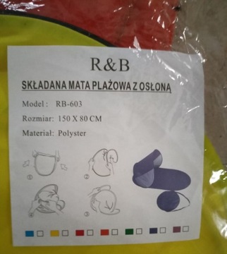 Składana mata plażowa z osłoną