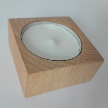 Świecznik na 1 tealight handmade drewno