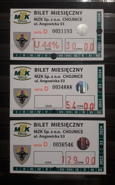 Bilety KM Chojnice, miesięczne, szt. 3