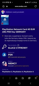 PlayStation Network Card 40 EUR PSN Key GERMANY