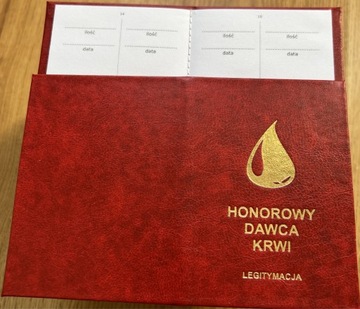 Legitymacja HDK Honorowy Dawca Krwi NOWA! Oryginał