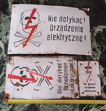 Stare tablice ostrzegawcze emaliowane .