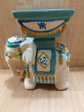 Słoń z  pojemnikiem figura ceramiczna 