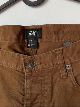 Spodnie męskie 29 slim fit H&M rudy