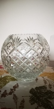 Kryształowy wazon kula vintage 