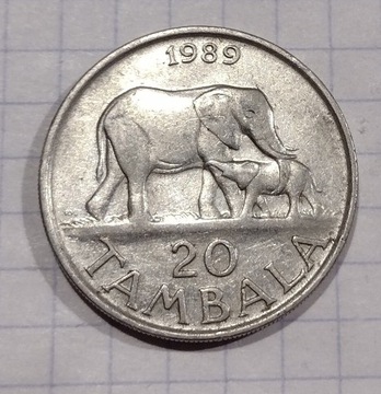 (712) Malawi 20 tambala 1989 rzadka!