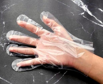 Rękawice rękawiczki foliowe ochronne HDPE 100szt