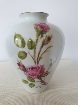 KPM Royal Bavaria porcelanowy wazon z motywem dzikiej róży 