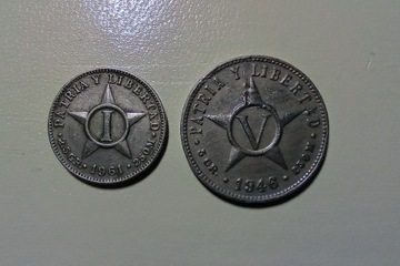 1 CENTAVO 1961 .i. 5. CENTAVOS  1946. KUBA 