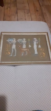 Obrazek egipski ręcznie haftowany 
