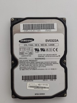 Dysk twardy retro SAMSUNG SV0322A 3.2 GB IDE ATA