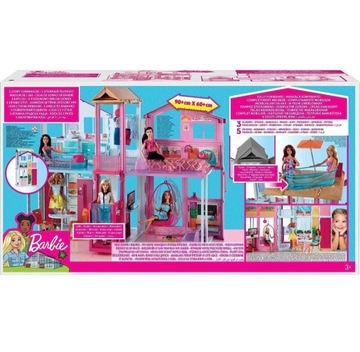 Piętrowy Domek dla lalek Barbie 40,5 cm DLY32 nowy