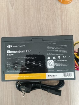 Zasilacz PC elementium E2 550W 80plus EU nowy.