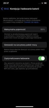 iPhone X 86% baterii 