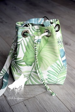 torebka bucketbag ekoskóra monstera liście