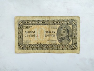 10 DINARÓW, JUGOSLAWIA, 1944