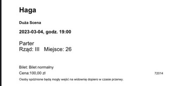 Bilet Teatr Polski - spektakl HAGA- 04.03.2023