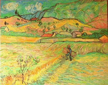 Pole ze żniwiarzem. kopia Van Gogh 73 92