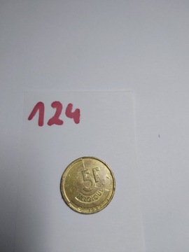 Moneta 5 franków Belgia 1987