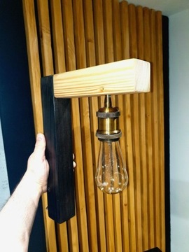 Kinkiet lampa ścienna drewniana loftowa Wood&Decor