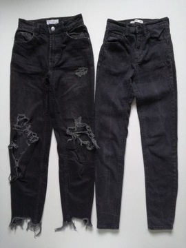 Spodnie dżinsowe z rozdarciami Bershka 2 pary 32