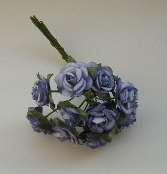 Kwiatki różyczki papierowe niebieskie 15mm 50szt.