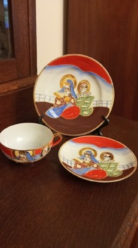 Japoński zestaw śniadaniowy porcelana 