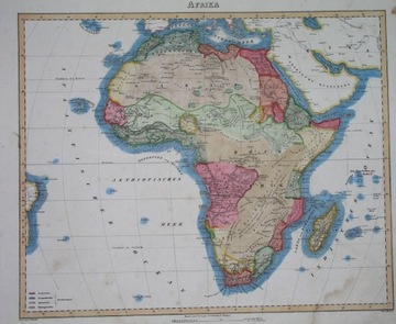 1848 ORYGINAŁ MAPA AFRYKA Libia Egipt Kenia Niger