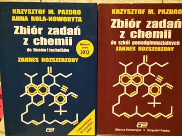 Zbiory zadań z chemii - szkoła średnia 8 zł/szt. 