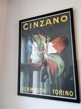 Plakat Cinzano Vermouth Torino REPRODUKCJA 1920
