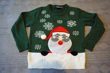  Sweter świąteczny Mikołaj, rozm. 122-128,stan BDB