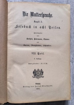 Die Muttersprache podręcznik kl. VIII z 1896