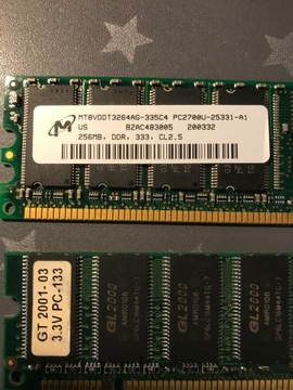 Pamięć Ram 2 x 256 DDR Mb