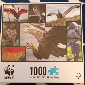 Puzzle nowe WWF ptaki - 1000 elementów 