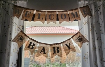Napis zawieszka "welcome baby"