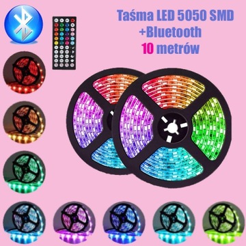 Taśma LED RGB 5050, 10 metrów + APLIKACJA MOBILNA