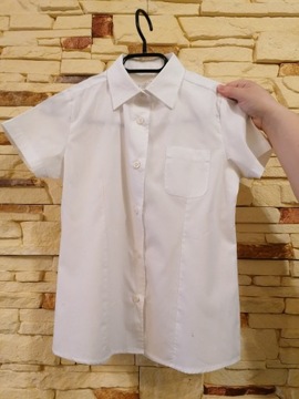 Koszula biała rozmiar 134 krótki rękaw używana