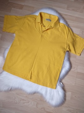 Żółta koszulka męska polo roz. M/L z bawełny