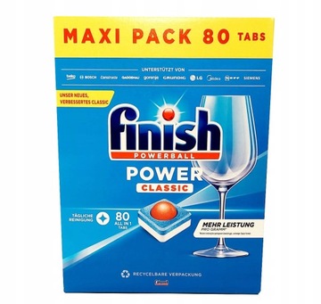 Finish Power tabletki do zmywarki 80 szt z DE