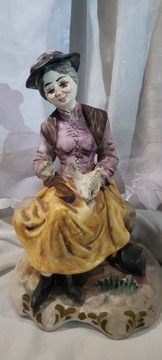 FIGURKA CERAMICZNA CAPODIMONTE WŁOCHY LATA 70