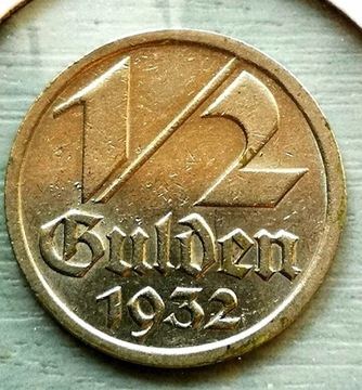Moneta WMG 1/2gulden 1932r 