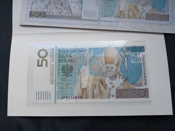 50 zł Jan Paweł II banknot  2006 +  folder NBP