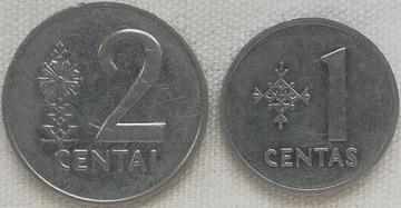 Litwa 1 i 2 centai 1991, KM#85 i 86