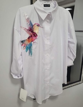 Koszula Manilla biała koliber oversizowa