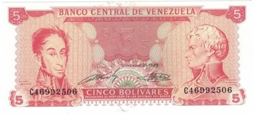 WENEZUELA 5 BOLIWAR  1989 r